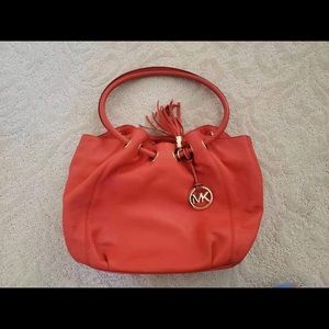 MICHAEL Michael Kors Orange Leather Hobo Bag